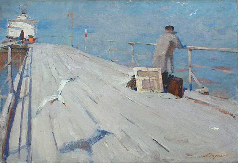 On the Pier.  - Nikolai Pozdneev