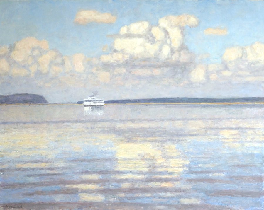 Nikolai Galakhov (b. 1928). Clouds over Volga River.