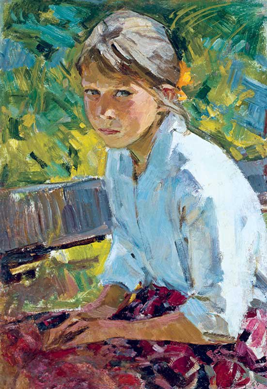 Maria Rudnitskaya (1916-1983). Girl in the Garden. 