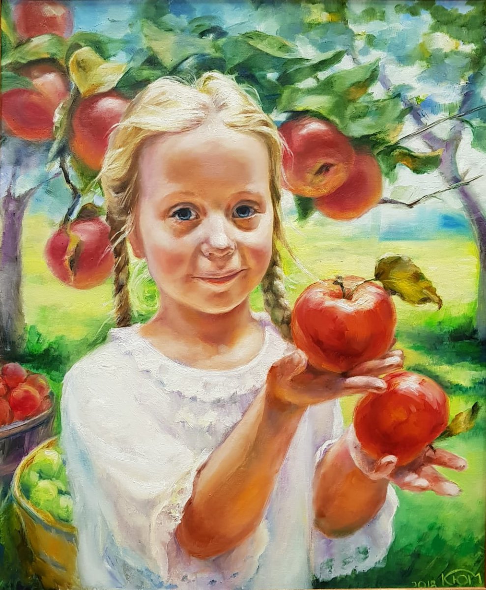 Tanya, ( Girl with apples) - Yulia Krinitchina