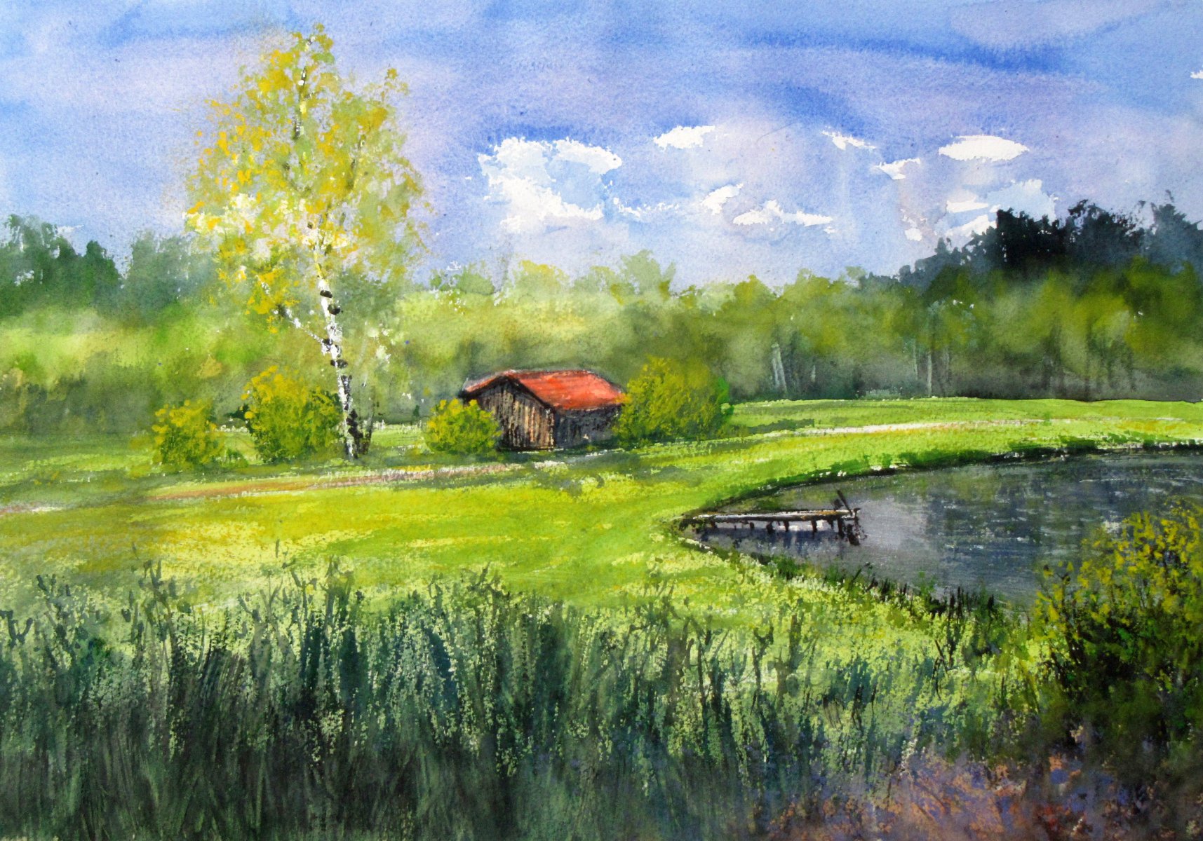 Hütte am Weiher