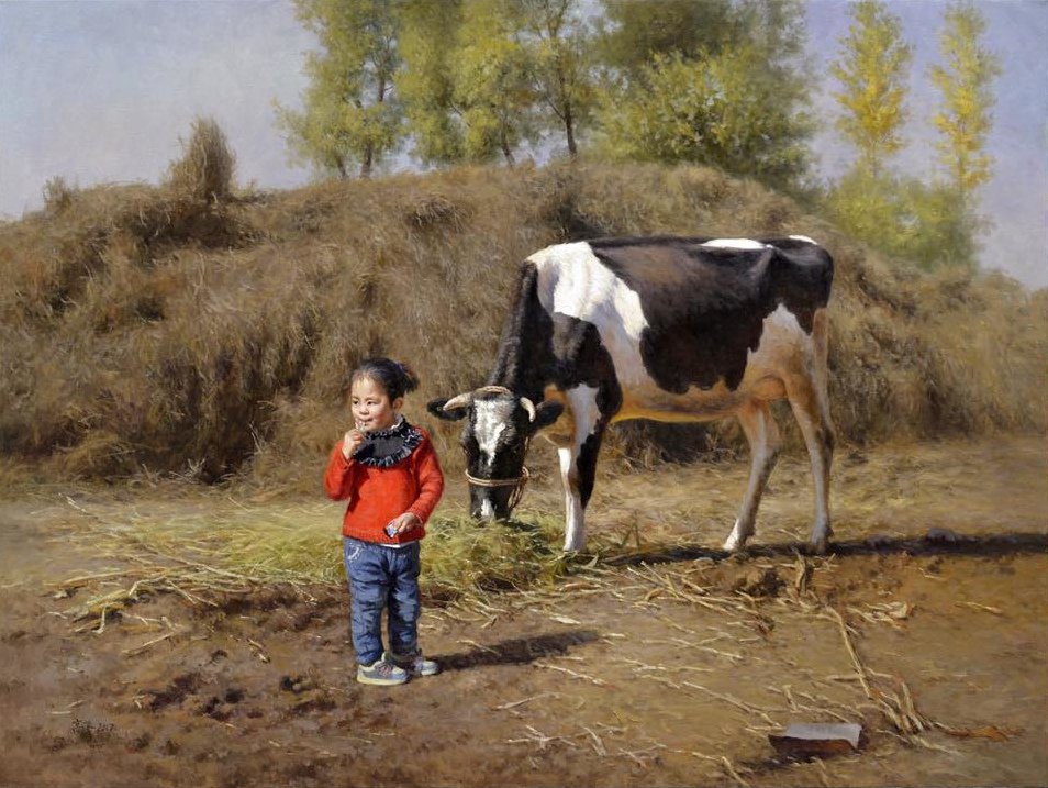 《小女孩与牛》
Little Girl and Cow  - Fei Gao 高飞